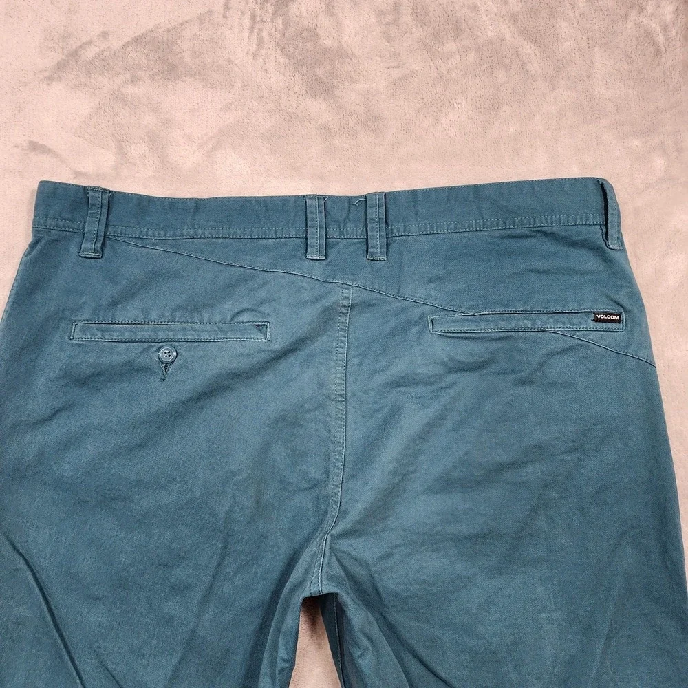 Volcom Pants Mens 38 Blue Frickin Slim Chino Stretch Casual Skate Streetwear